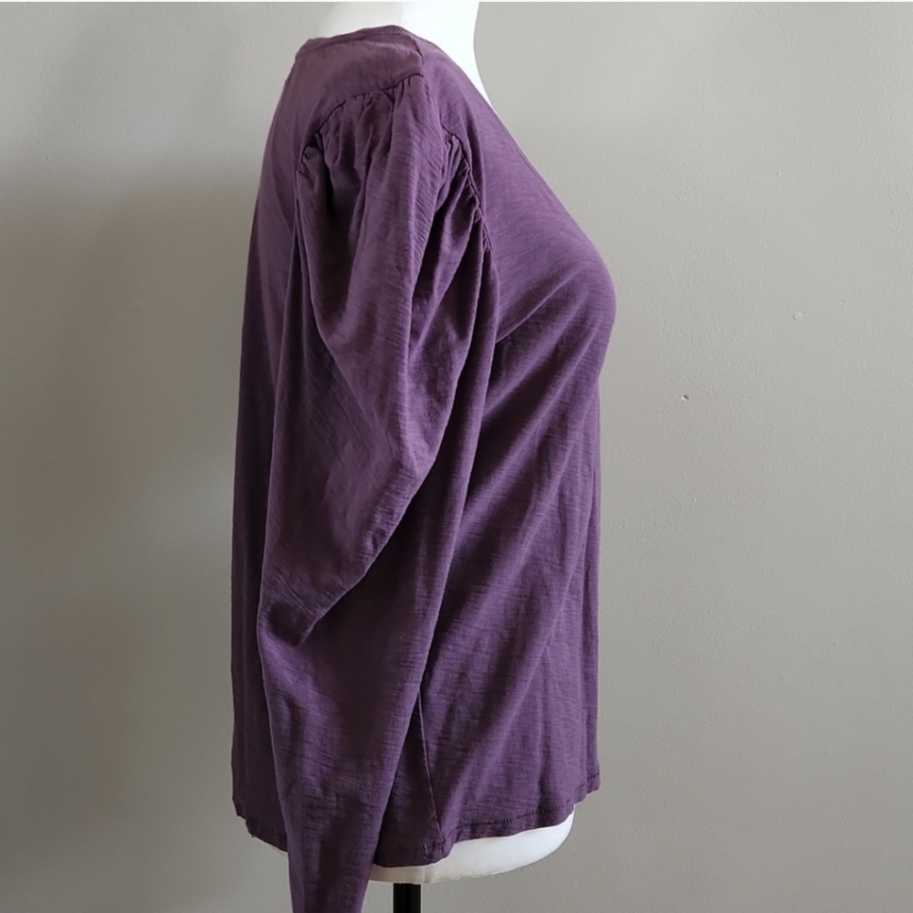 Nation Ltd. Pima Cotton Puff Sleeve Shirt Size L - Picture 2 of 11
